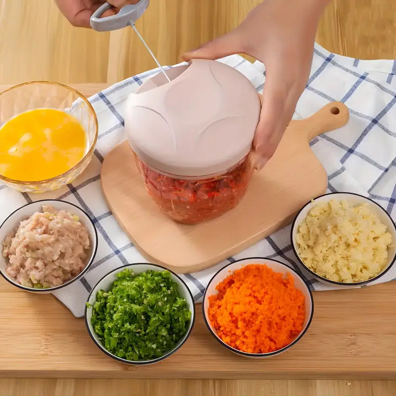 Manual Hand Food Chopper with Rope