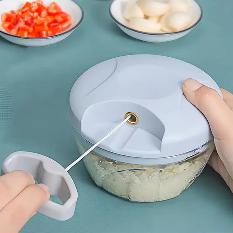 Manual Hand Food Chopper with Rope