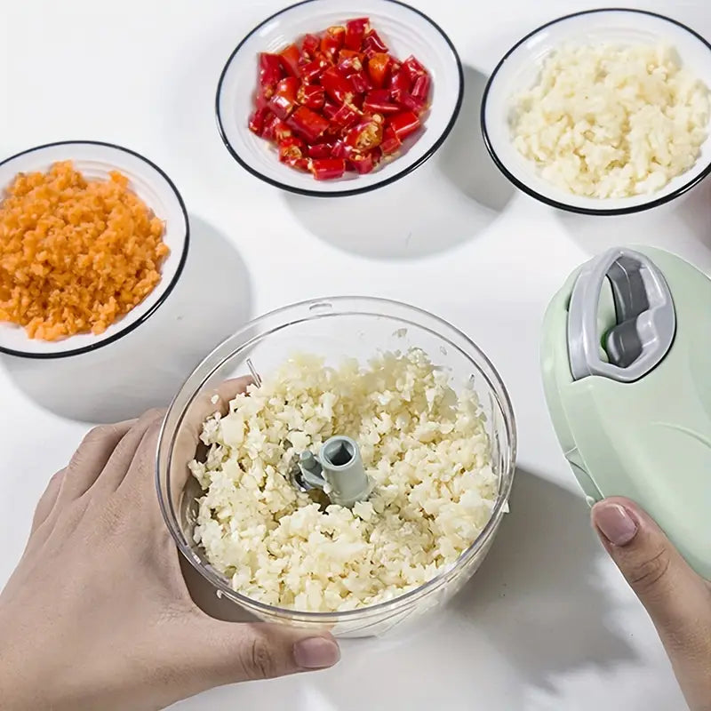 Manual Hand Food Chopper with Rope