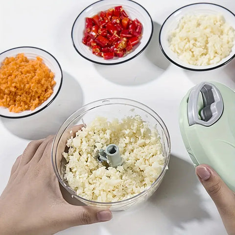 Manual Hand Food Chopper with Rope