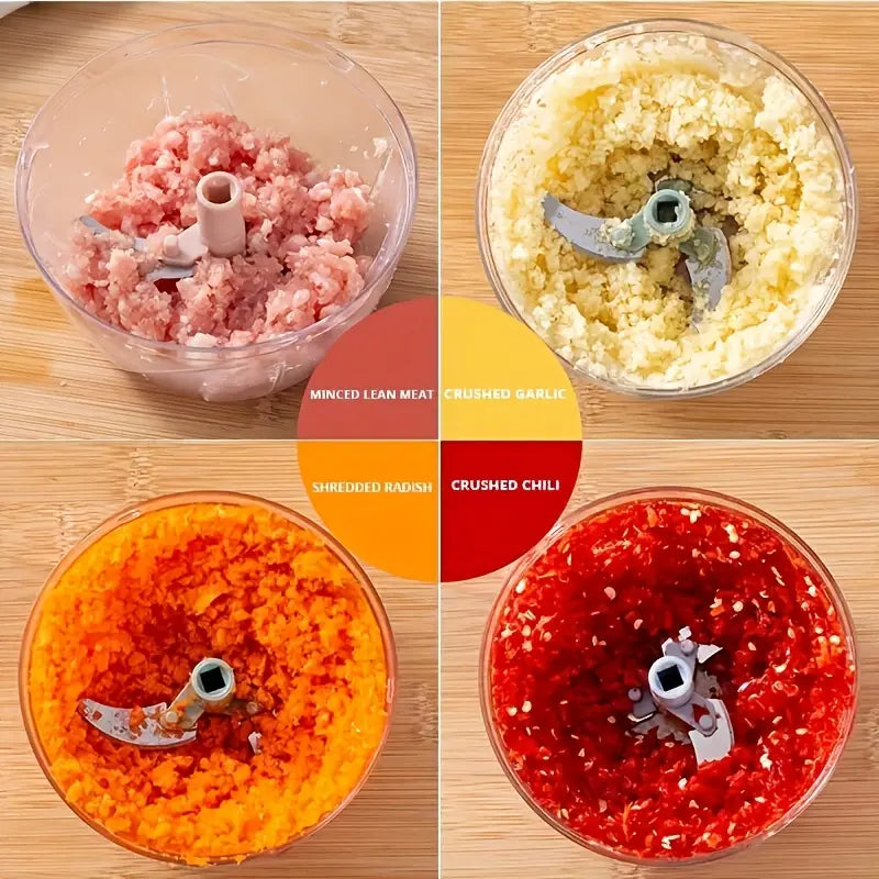 Manual Hand Food Chopper with Rope