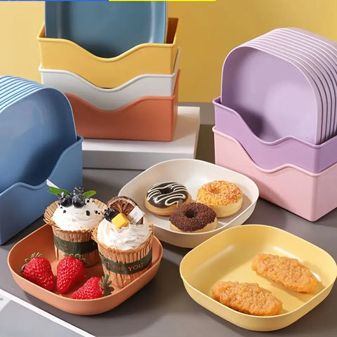 Creative Plates 10pcs Set (Random Colors)