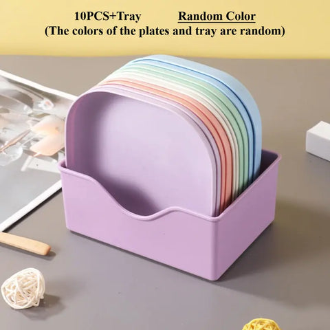 Creative Plates 10pcs Set (Random Colors)